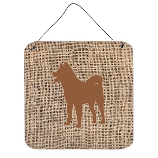 Micasa Akita Burlap And Brown Aluminium Metal Wall Or Door Hanging Prints - MI235993
