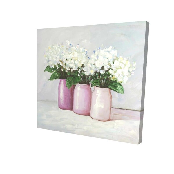 Fondo 16 x 16 in. Hydrangea Flowers In Pink Vases-Print on Canvas - FO2791359