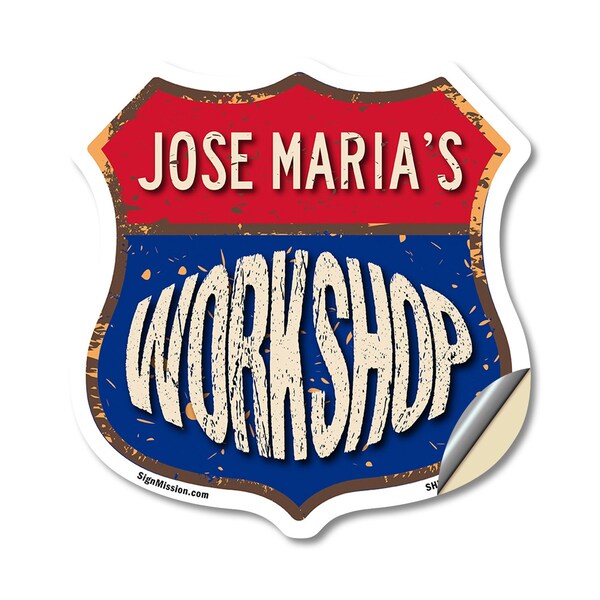 Signmission Jose Maria's Workshop, 12 Inch X 12 Inch, Vinyl Decal - SHI-D-12-489-JOSE MARIA