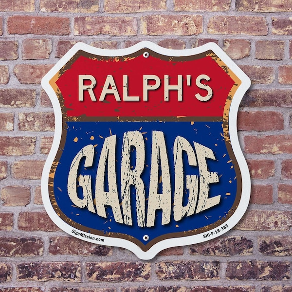 Signmission Ralph's Garage, 6 inch X 6 inch, Plastic Sign, 2PK - SHI-P-2PACK-6-383-RALPH
