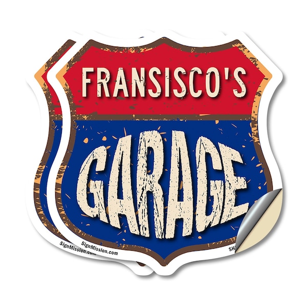 Signmission Fransisco's Garage, 12 inch X 12 inch, Vinyl Decal, 2PK - SHI-D-2PACK-12-383-FRANSISCO