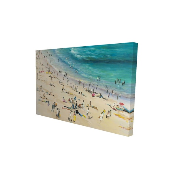 Begin Home Decor 20 x 30 in. Summer Crowd At The Beach-Print on Canvas - 2080-2030-CO36