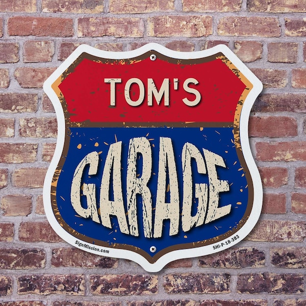 Signmission Tom's Garage, 12 inch X 12 inch, Aluminum Metal Sign, 2PK - SHI-A-2PACK-12-383-TOM