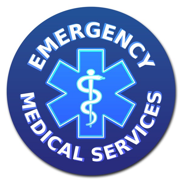 Signmission Emergency Medical Services Circle Corrugated Plastic Sign - C-12-CIR-EMERGENCY MEDICAL SERVICES
