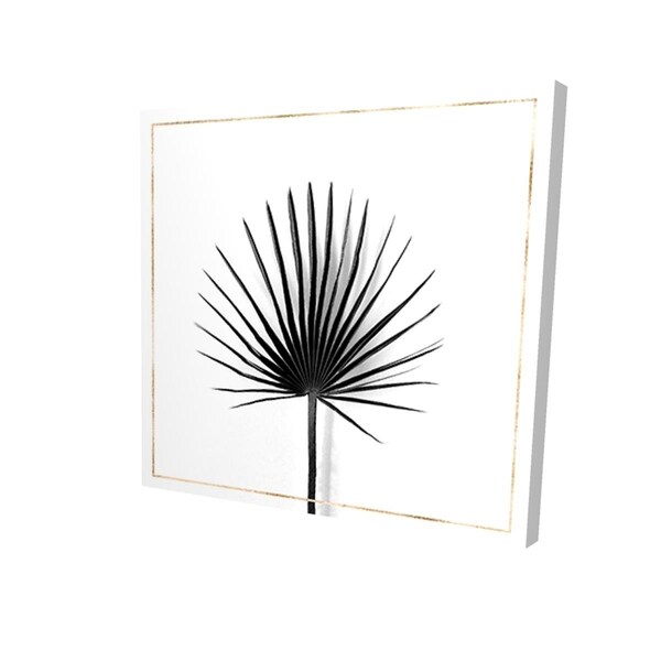 Begin Home Decor 16 x 16 in. Cabbage Palm Leaf with Gold Lines-Print on Canvas - 2080-1616-FL303-1