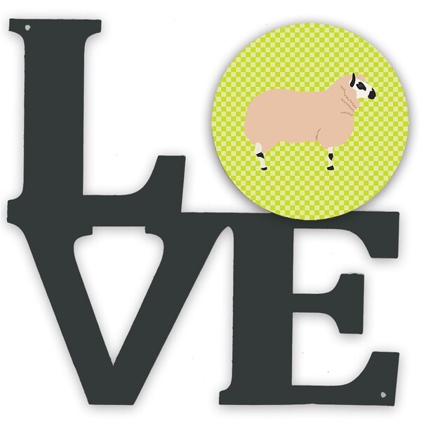 Carolines Treasures 11.5 x 11.75 in. Kerry Hill Sheep Green Metal Artwork Love Wall Decor - BB7805WALV