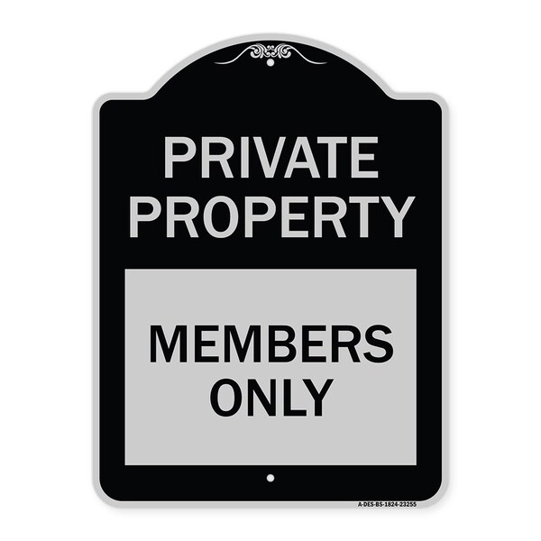 Signmission Private Parking Members Only Heavy-Gauge Aluminum Architectural Sign - A-DES-BS-1824-23255