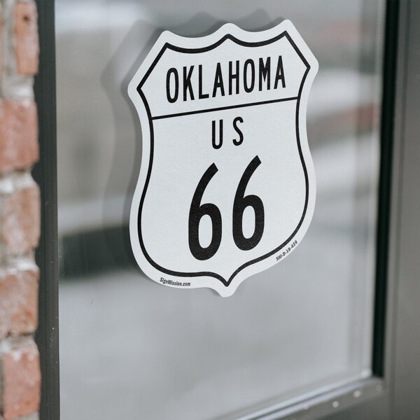 Signmission Oklahoma Route Marker Shield Sign Us 66, 4 inch X 4 inch, Vinyl Decal, 5PK - SHI-D-5PACK-4-426