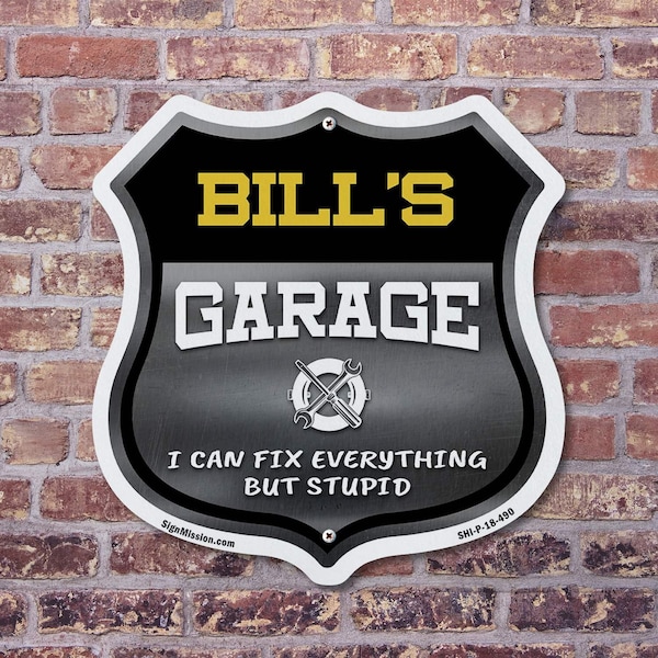 Signmission Bill's Garage I Can Fix Everything But Stupid, 12 inch X 12 inch, Plastic Sign, 2PK - SHI-P-2PACK-12-490-BILL