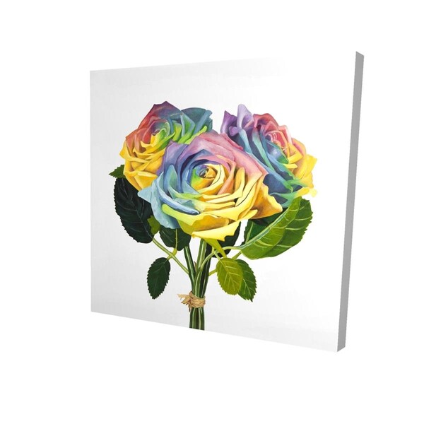 Fondo 16 x 16 in. Bouquet of Rainbow Roses-Print on Canvas - FO2790322