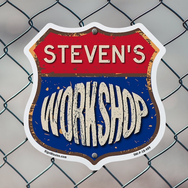 Signmission Steven's Workshop, 12 Inch X 12 Inch, Aluminum Metal Sign - SHI-A-12-489-STEVEN