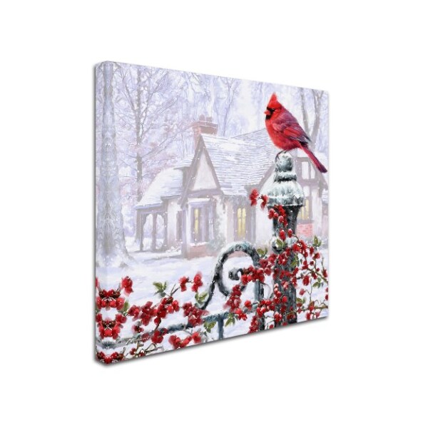Trademark Fine Art The Macneil Studio 'Cardinal on Gatepost' Canvas Art, 24x24 - ALI09712-C2424GG