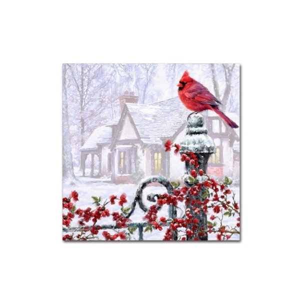 Trademark Fine Art The Macneil Studio 'Cardinal on Gatepost' Canvas Art, 24x24 - ALI09712-C2424GG