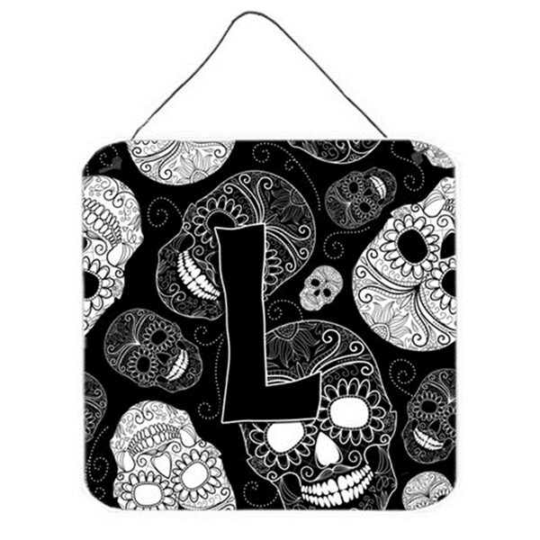 Micasa Letter L Day Of The Dead Skulls Black Wall and Door Hanging Prints - MI754660