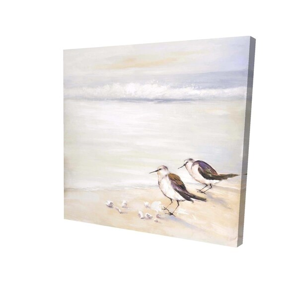 Fondo 32 x 32 in. Two Sandpipers on the Beach-Print on Canvas - FO2793868