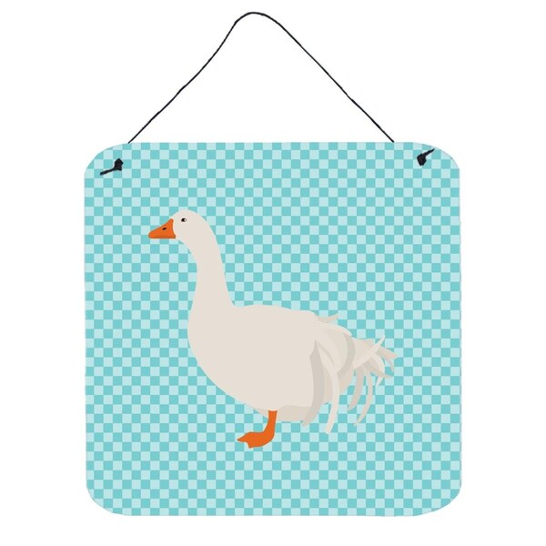 Micasa Sebastopol Goose Blue Check Wall or Door Hanging Prints, 6 x 6 in. - MI229803