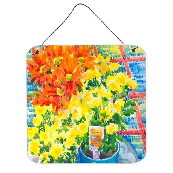 Micasa Flower Mums Aluminium Metal Wall Or Door Hanging Prints - MI628847