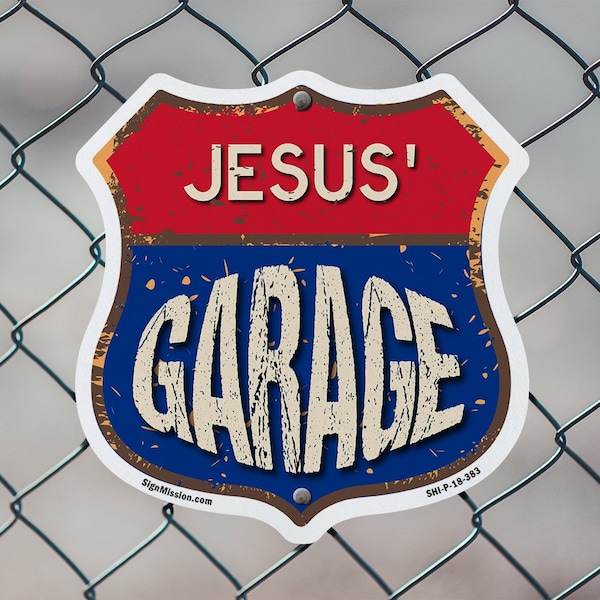 Signmission Jesus's Garage, 12 inch X 12 inch, Aluminum Metal Sign, 5PK - SHI-A-5PACK-12-383-JESUS