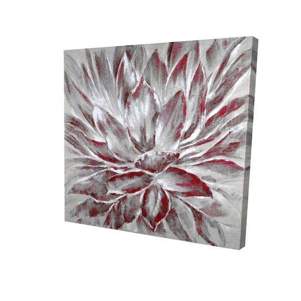 Fondo 16 x 16 in. Red & Grey Flower-Print on Canvas - FO2785697