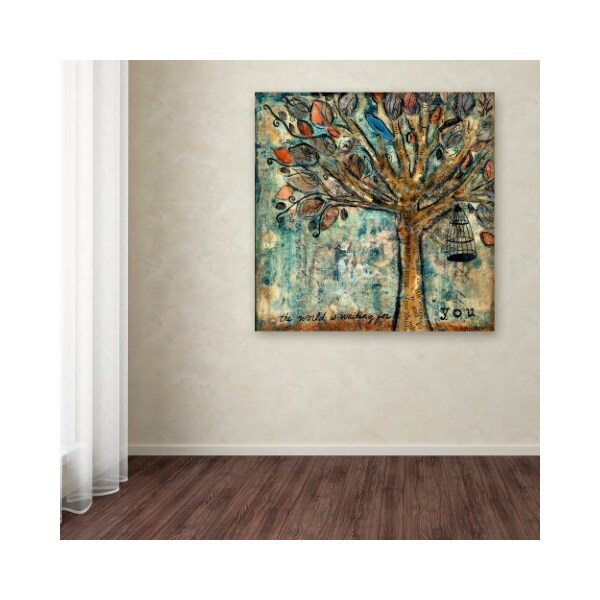 Trademark Fine Art Wyanne 'The World Is Waiting For You' Canvas Art, 35x35 - ALI8234-C3535GG