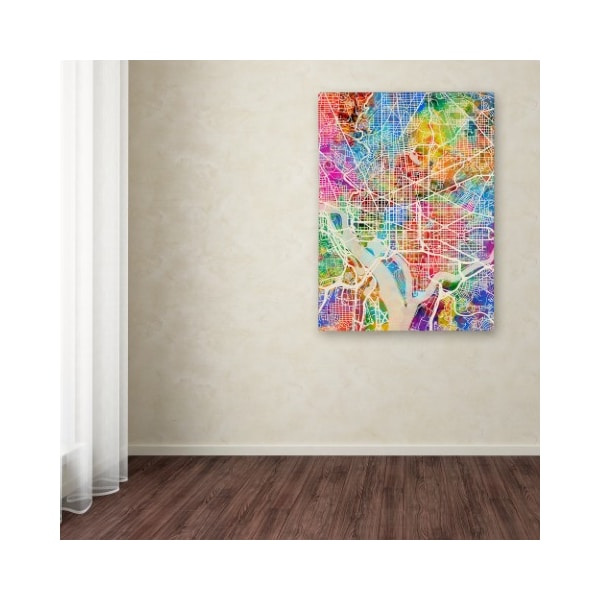 Trademark Fine Art Michael Tompsett 'Washington DC Street Map' Canvas Art, 35x47 - MT0921-C3547GG