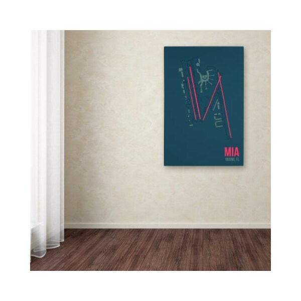 Trademark Fine Art 08 Left 'MIA Airport Layout' Canvas Art, 12x19 - ALI14834-C1219GG