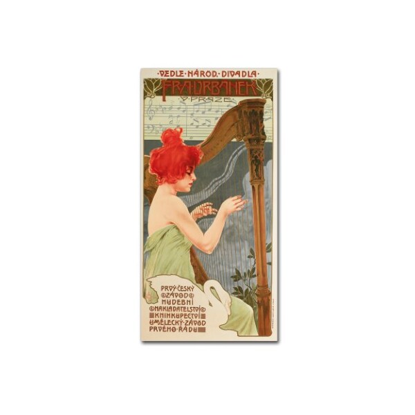 Trademark Fine Art Vintage Apple Collection 'Redhead Harp' Canvas Art, 12x24 - ALI6614-C1224GG