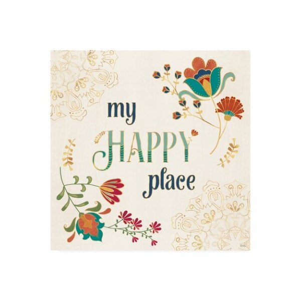Trademark Fine Art Veronique Charron 'Folk Floral 4' Canvas Art, 14x14 - WAP10035-C1414GG