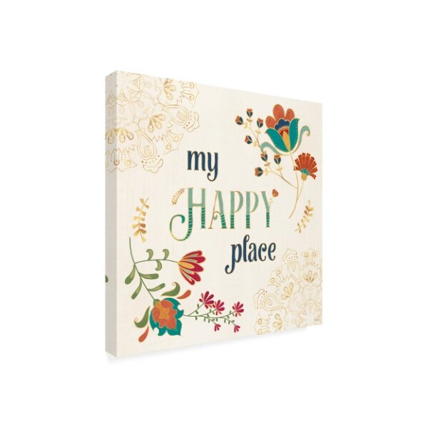 Trademark Fine Art Veronique Charron 'Folk Floral 4' Canvas Art, 14x14 - WAP10035-C1414GG