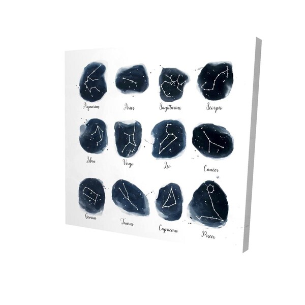 Fondo 12 x 12 in. Constellations Zodiac Signs-Print on Canvas - FO3340365
