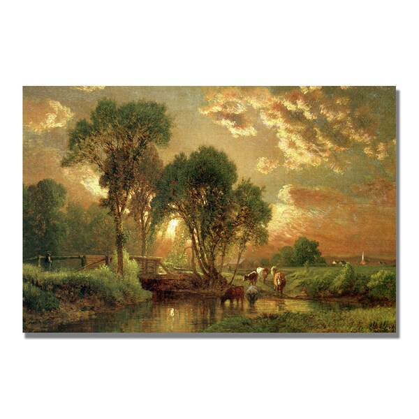 Trademark Fine Art George Inness 'Medfield Massachusetts' Canvas Art, 30x47 - BL0826-C3047GG