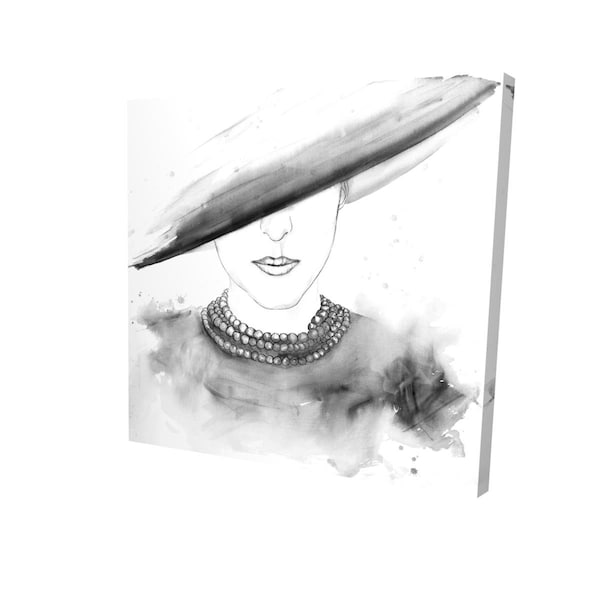 Begin Home Decor 16 x 16 in. Mysterious Lady with A Hat-Print on Canvas - 2080-1616-FI69