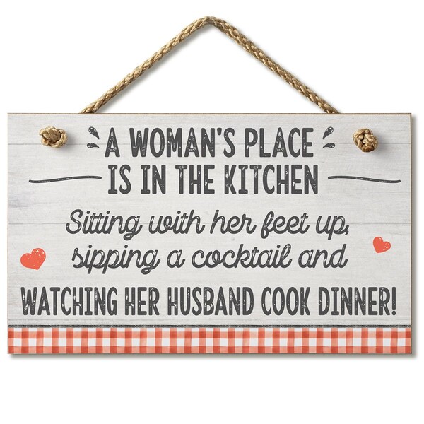 Highland Woodcrafters Woman's Place Hanging Sign 9.5 x 5.5 - 4103206