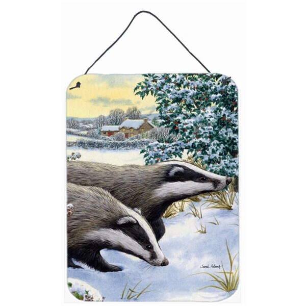 Carolines Treasures Badgers Two Of A Kind Wall and Door Hanging Prints - ASA2041DS1216