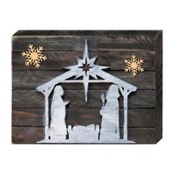 Clean Choice Nativity Silhouette Holy Night Quote Art on Board Wall Decor - CL1770804