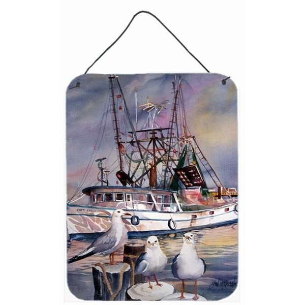 Carolines Treasures Carolines Treasures JMK1196DS1216 Sea Gulls And Shrimp Boats Wall and Door Hanging Prints - JMK1196DS1216