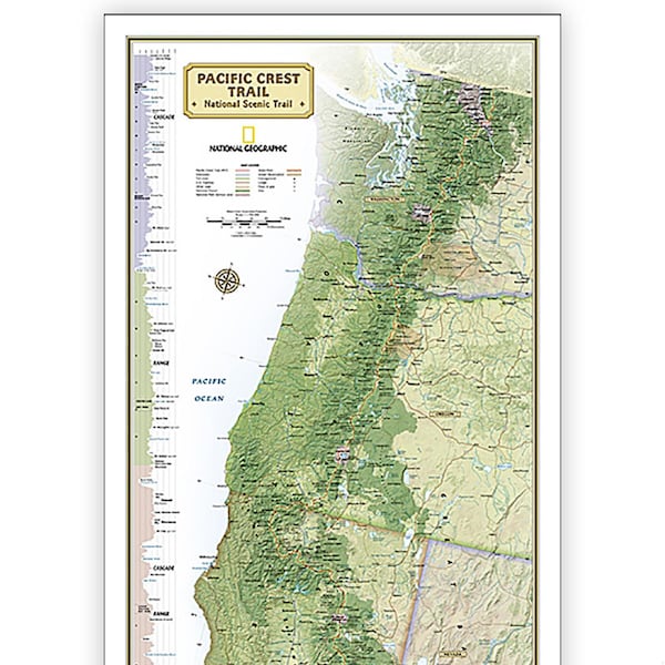 National Geographic Pacific Crest Trail Map in Gift Box, 18'' x 48'' - RE01020758X