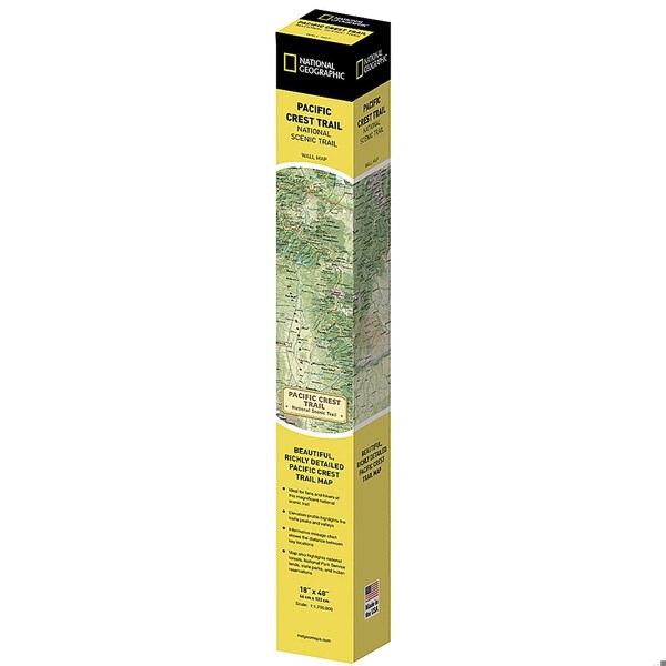 National Geographic Pacific Crest Trail Map in Gift Box, 18'' x 48'' - RE01020758X