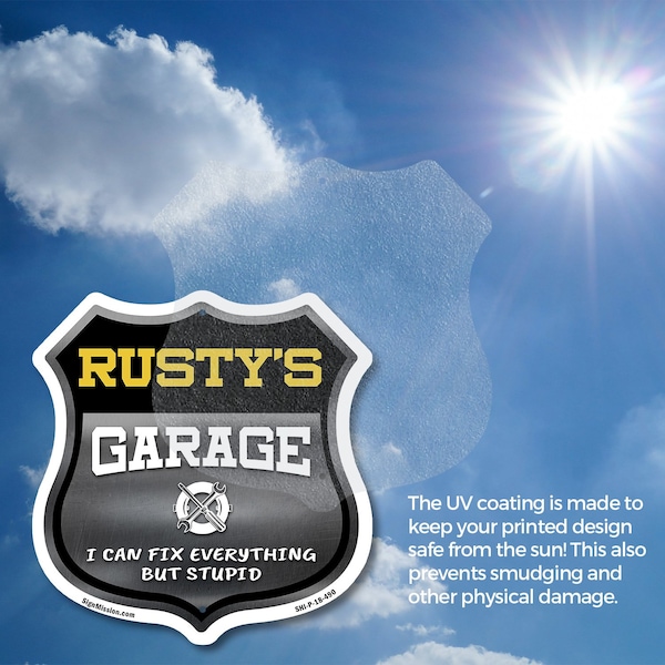Signmission Rusty's Garage I Can Fix Everything But Stupid, 12 inch X 12 inch, Plastic Sign, 2PK - SHI-P-2PACK-12-490-RUSTY