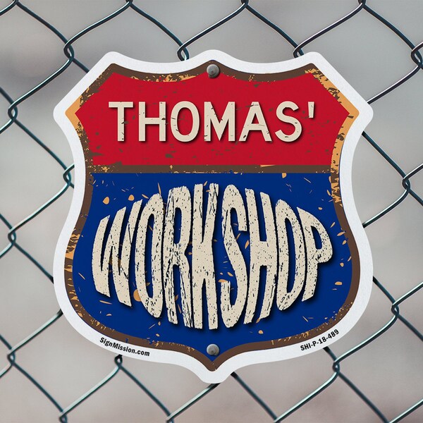 Signmission Thomas's Workshop, 12 inch X 12 inch, Aluminum Metal Sign, 5PK - SHI-A-5PACK-12-489-THOMAS