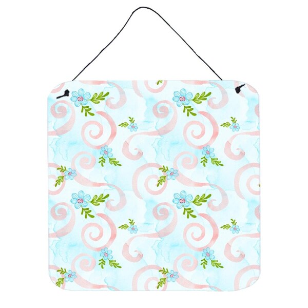 Micasa Watercolor Blue Flowers & Swirls Wall or Door Hanging Prints6 x 6 in. - MI627756