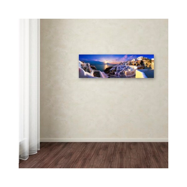 Trademark Fine Art John Xiong 'Santorini Sunset' Canvas Art, 8x24 - ALI0645-C824GG