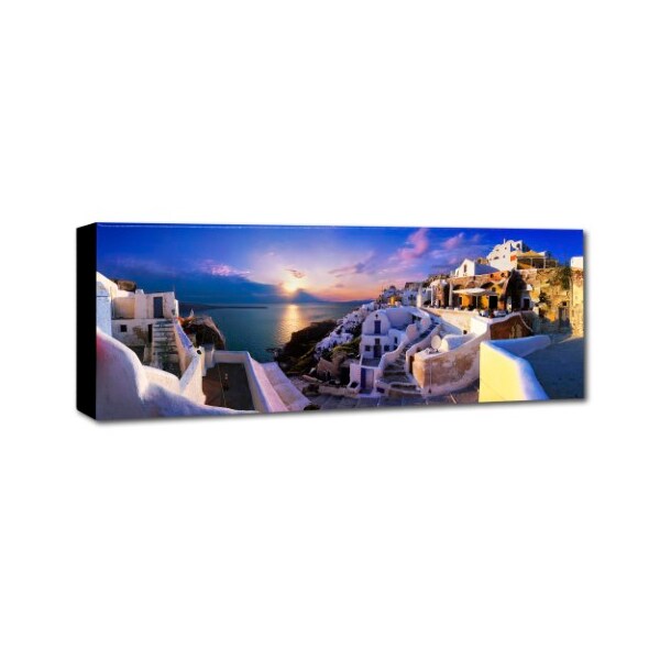 Trademark Fine Art John Xiong 'Santorini Sunset' Canvas Art, 8x24 - ALI0645-C824GG