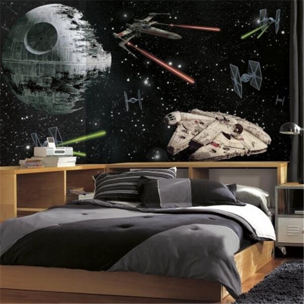 Roommates RoomMates JL1399M Star Wars Vehicles X - Large Chair Rail Prepasted Mural & Ultra Strippable- 6 x 10.5 ft. - JL1399M
