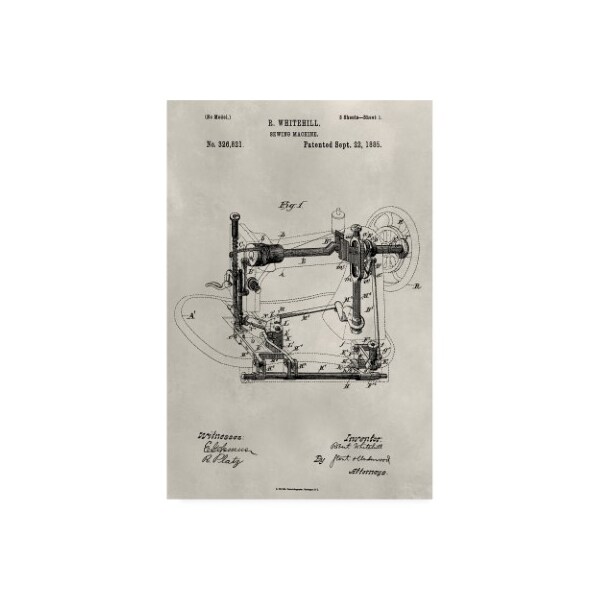 Trademark Fine Art Alicia Ludwig 'Patent-Sewing Machine' Canvas Art, 12x19 - WAG15404-C1219GG