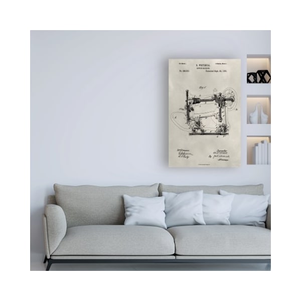 Trademark Fine Art Alicia Ludwig 'Patent-Sewing Machine' Canvas Art, 12x19 - WAG15404-C1219GG