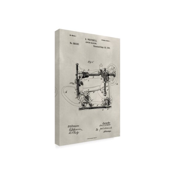 Trademark Fine Art Alicia Ludwig 'Patent-Sewing Machine' Canvas Art, 12x19 - WAG15404-C1219GG