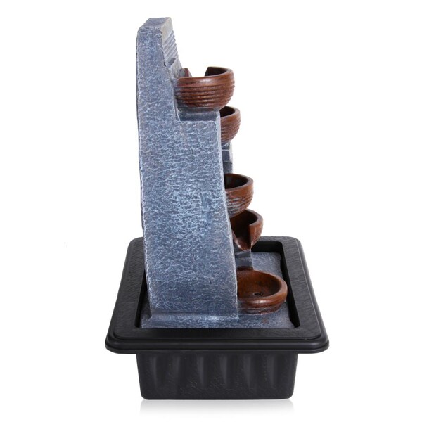 Serenelife Water Fountain - Relaxing Tabletop Water Feature Decoration - SLTWF87LED