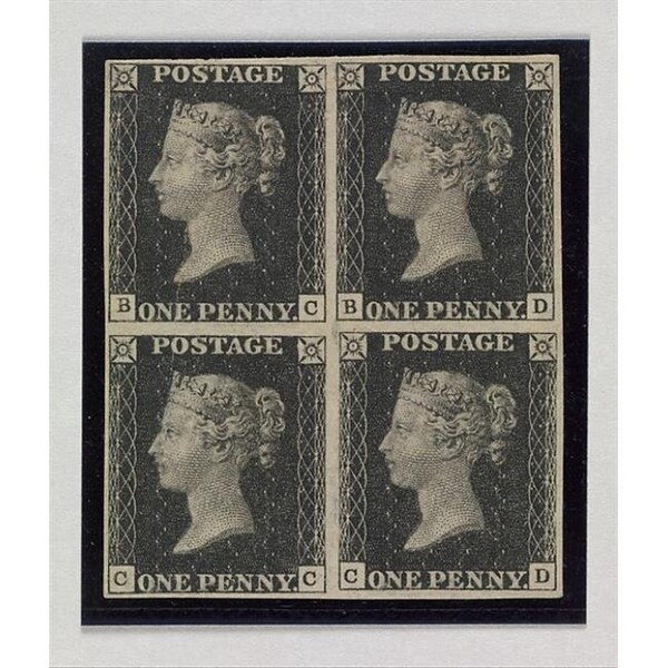 Public Domain Images Public Domain Images MET211407 Penny Black Postage Stamps Poster Print by After A Design by William Wyon; British Birmingham 1795 1851 Brighton; 18 x 24 - MET211407