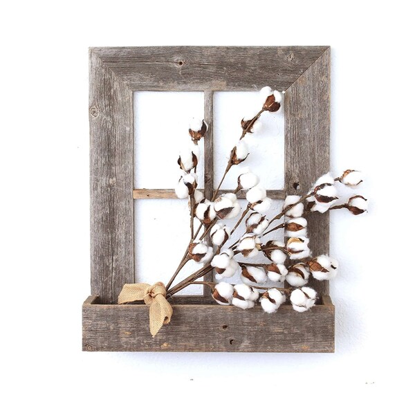 Barnwoodusa Rustic Farmhouse Reclaimed 22x18 Window Planter Frame (Weathered Gray) - 672713210993